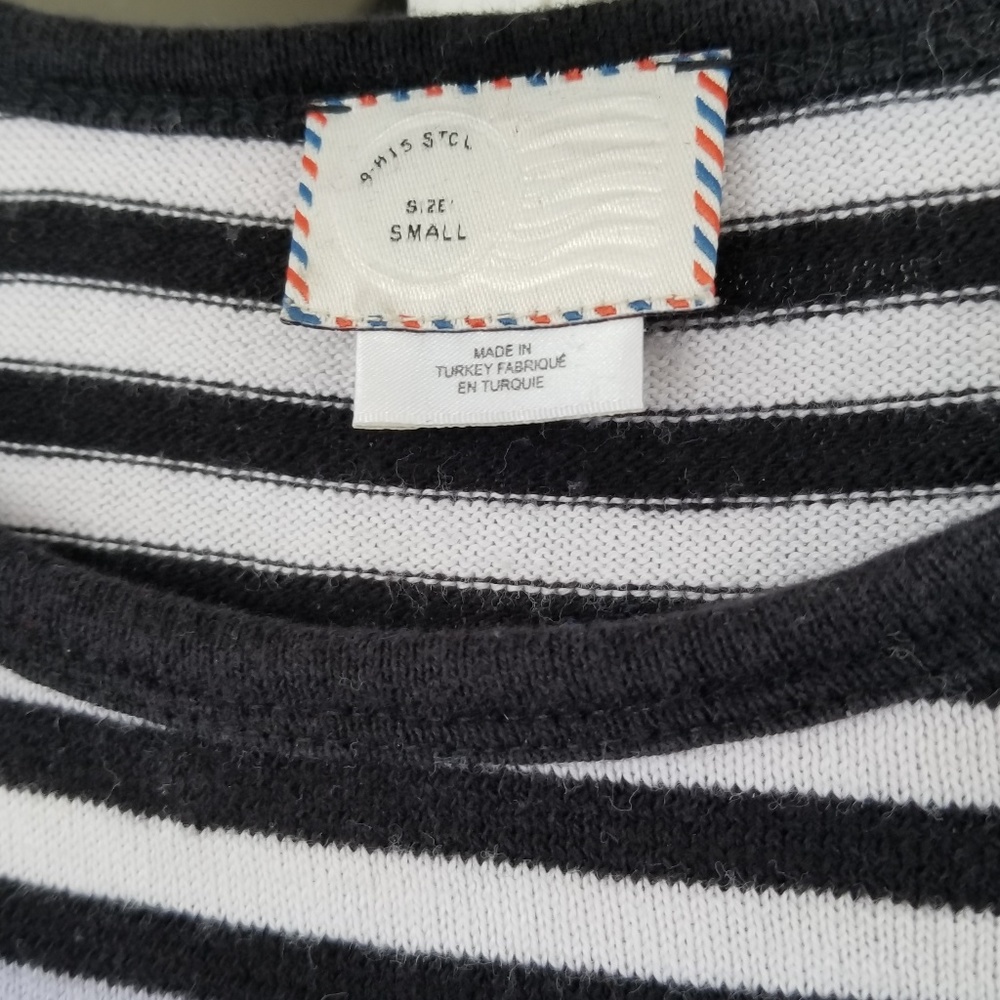 Anthropologie - Striped Shortsleeve Sweater - Picture 4 of 6
